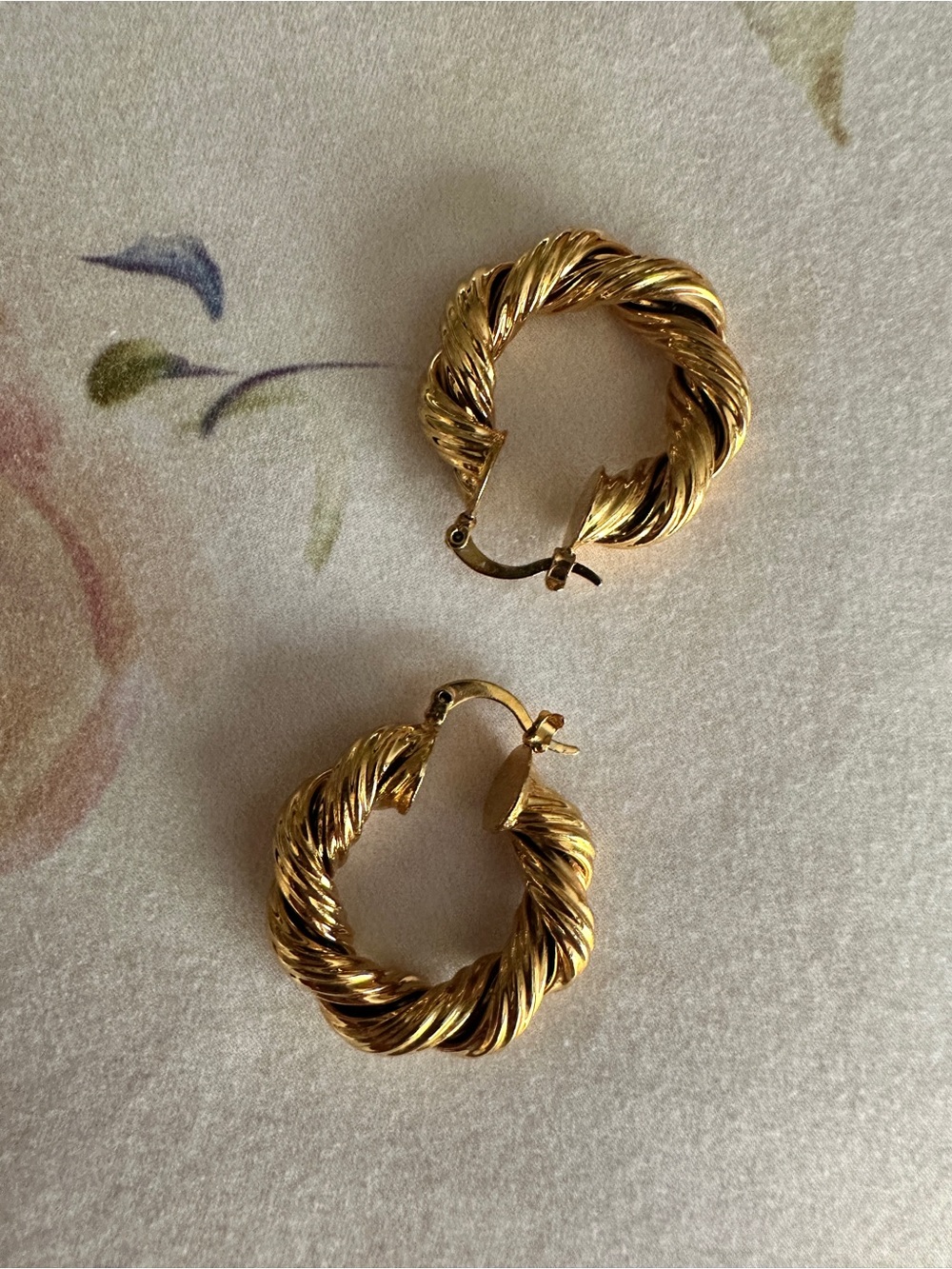 Gold-Tone Twisted Hoop Earrings